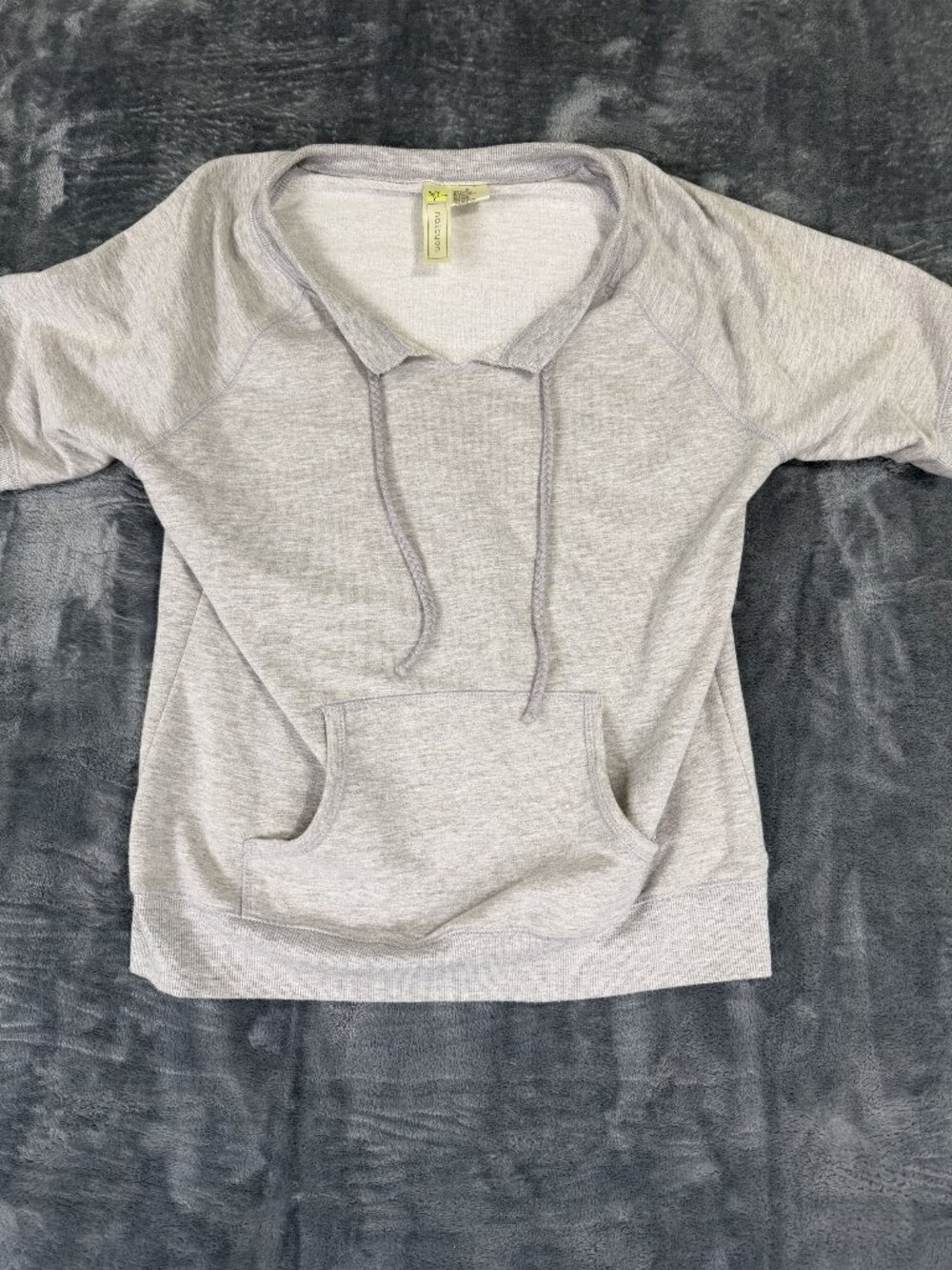 Halcyon Womens Hoodie Sweatshirt S Light Gray Drawstring Kangaroo Pocket